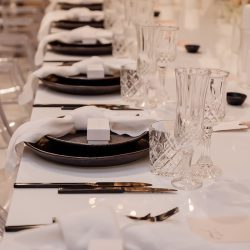 wedding place setting with chocolate wedding favour